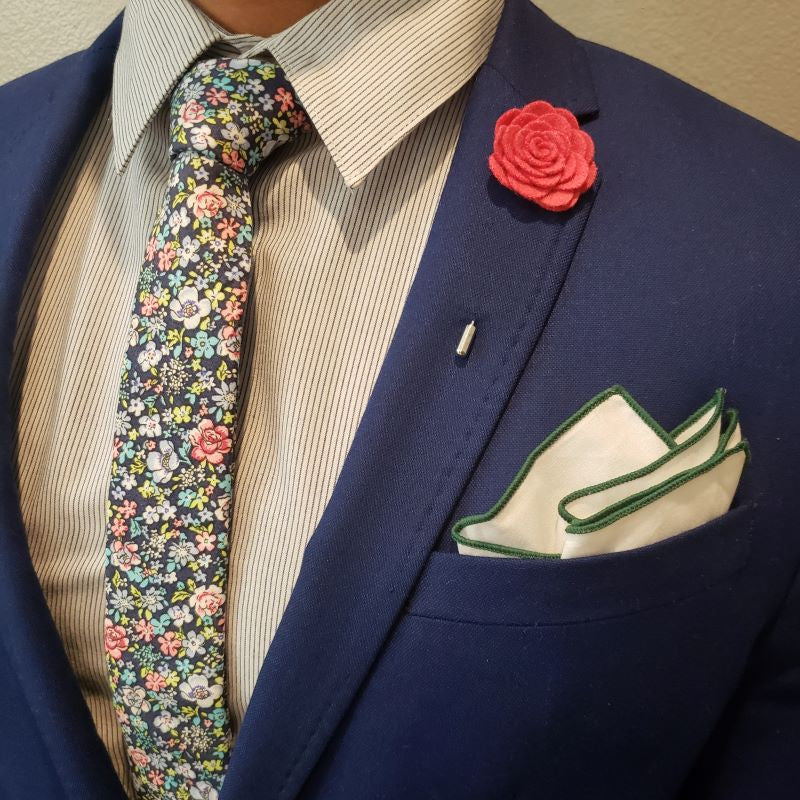 Floral Navy Tie