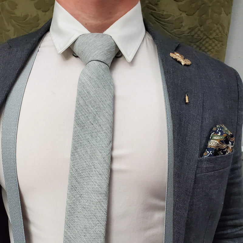 Linen Grey Tie Set
