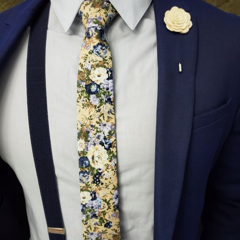 Floral Blue Star Tie