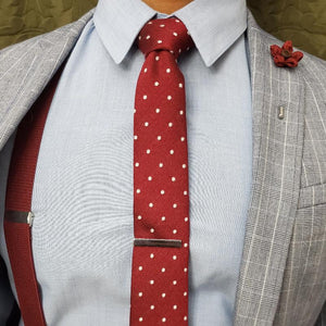 Polka Dot Crimson Tie Set