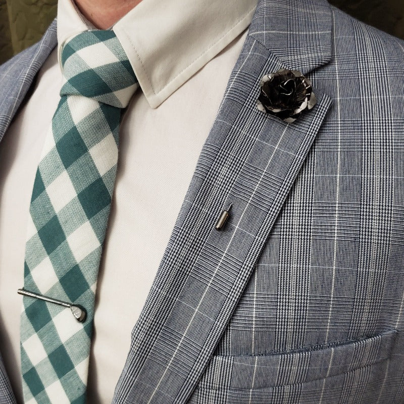 Lapel Pin - Floral Gun Metal