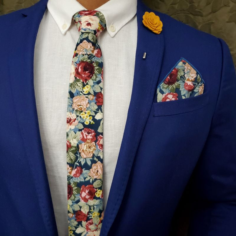 Floral Rose Meadow Tie