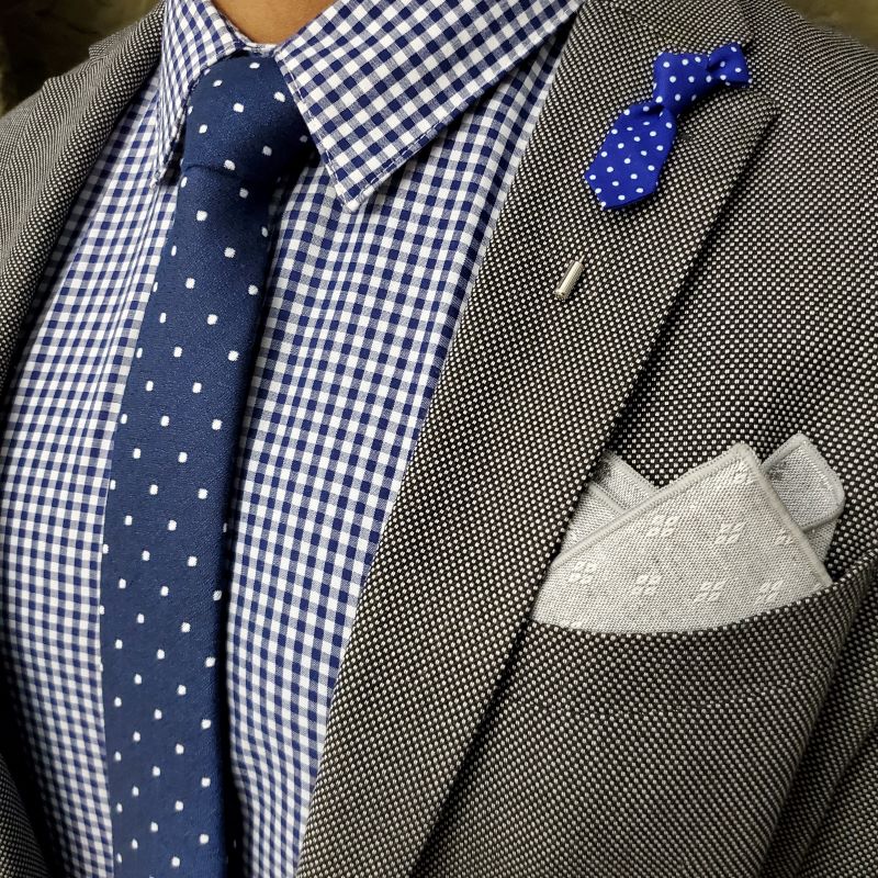 Diamonds Grey Pocket Square