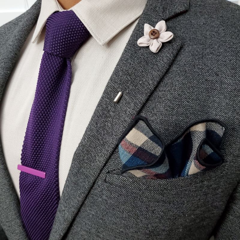 Knitted Purple Tie - Art of The Gentleman