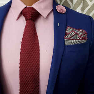 Knitted Point Burgundy Tie