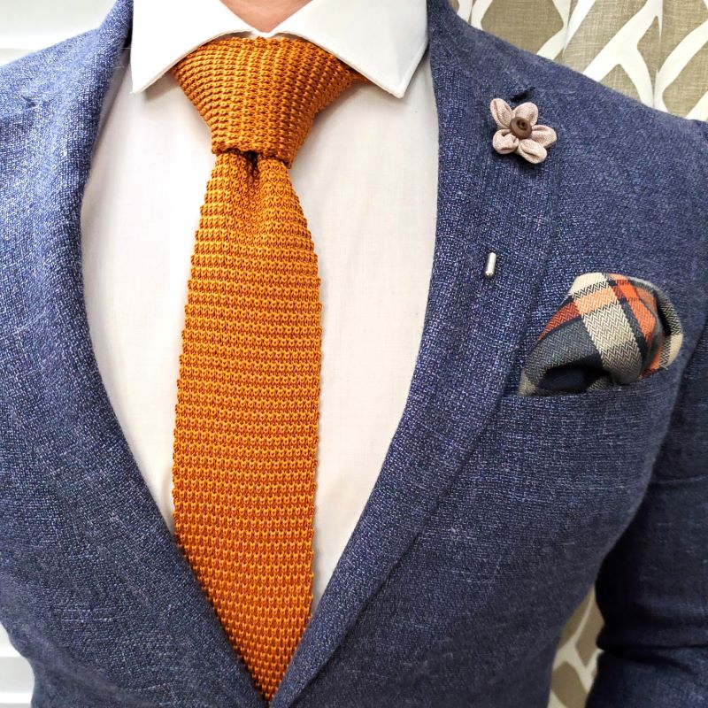 Knitted Burnt Orange Tie Art of The Gentleman