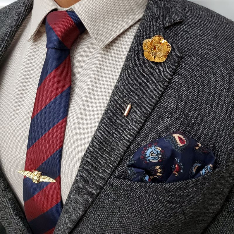 Birdseye Navy Tie Set