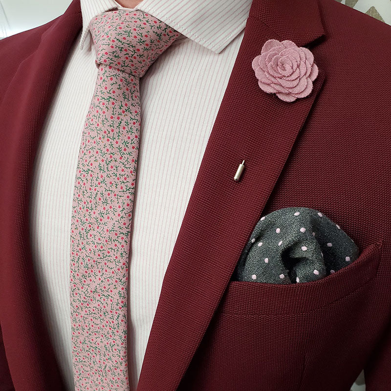 Floral Strawberry Fields Tie Set