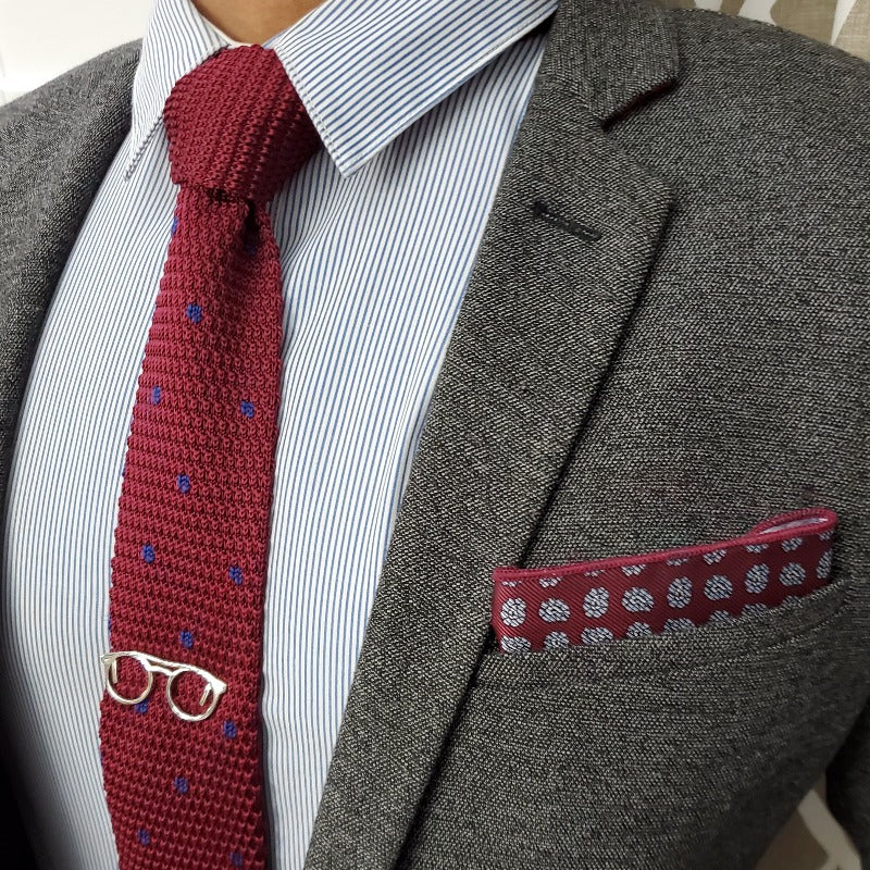 Paisley Mini Burgundy Pocket Square