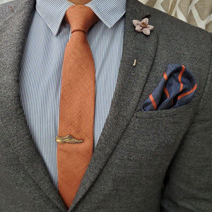 Downtown Striped Navy Pocket Square