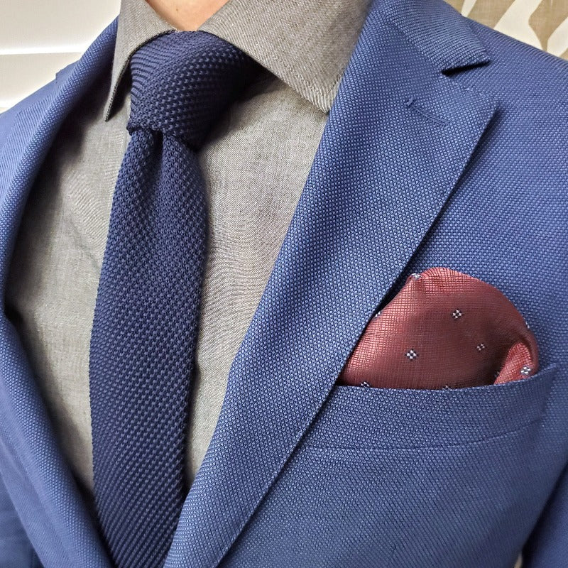 Polka Block Burgundy Pocket Square