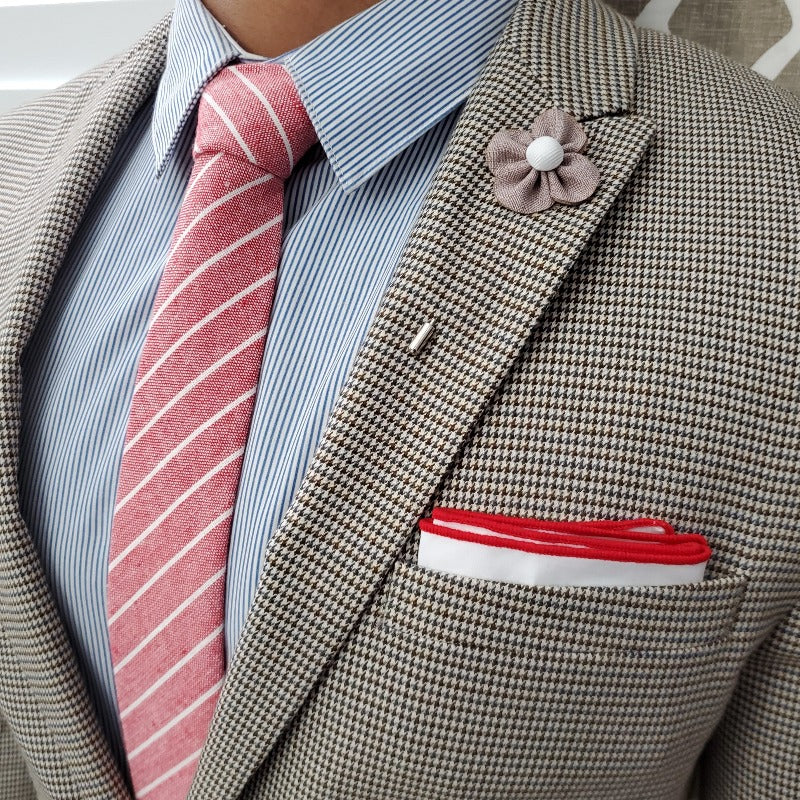 Red Border Pocket Square