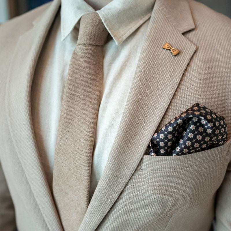 Microsuede Light Brown Tie Set - Art of The Gentleman