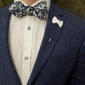 Floral Indigo Self Tie Bow Tie