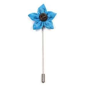 Lapel Pin - Wildflower Aqua Light Blue