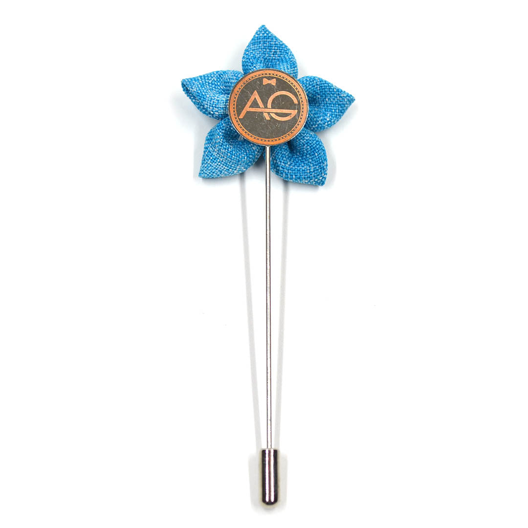 Lapel Pin - Wildflower Aqua Light Blue