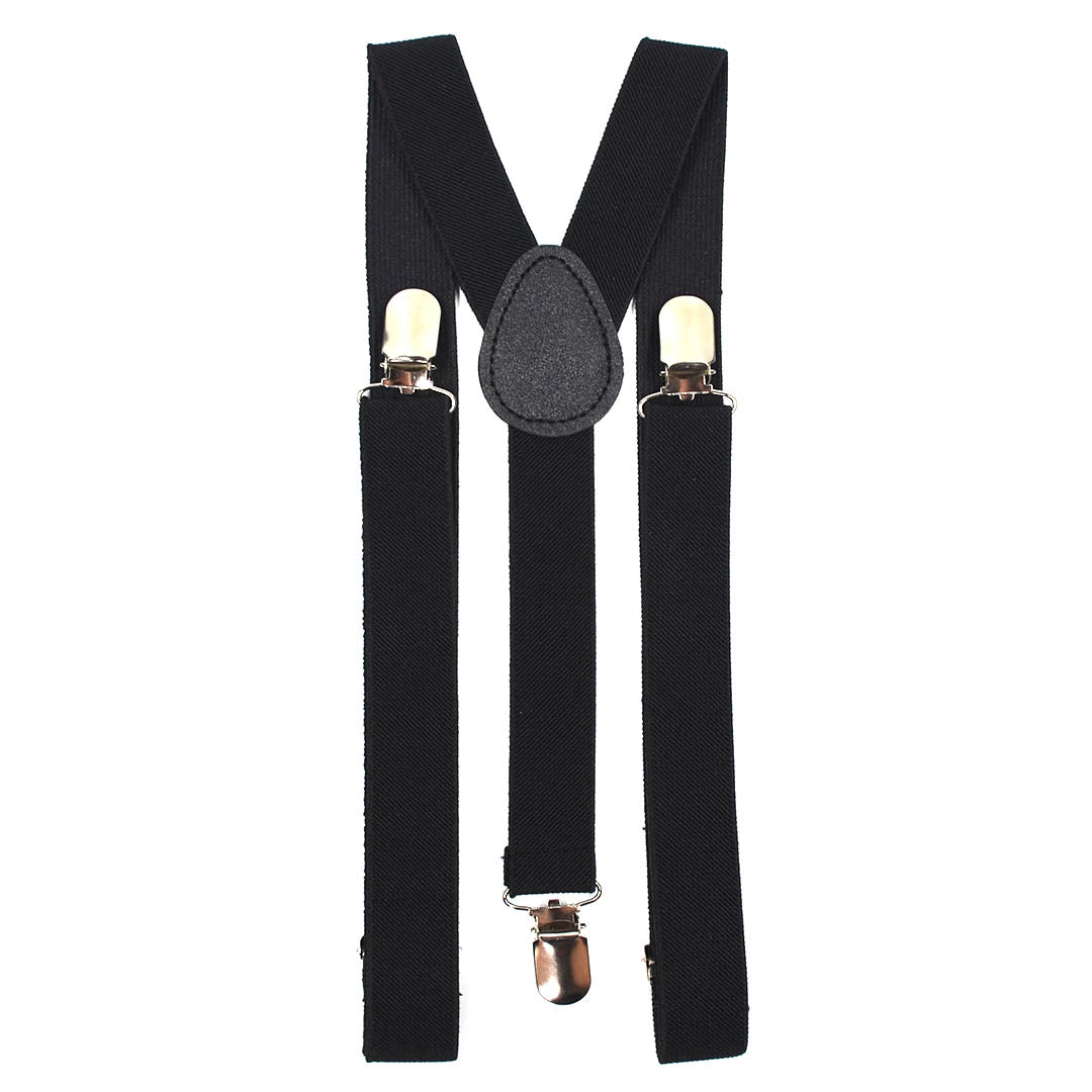 Solid Black Suspenders