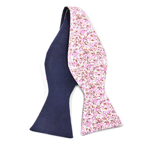 Blossom Navy Linen Self Tie Bow Tie