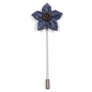 Lapel Pin - Wildflower Blue Steel