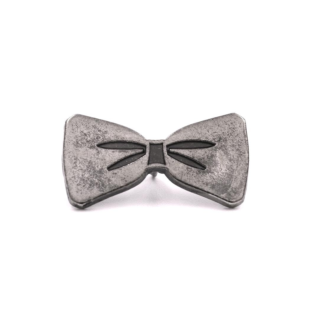 Bow Tie Antique Silver Lapel Pin