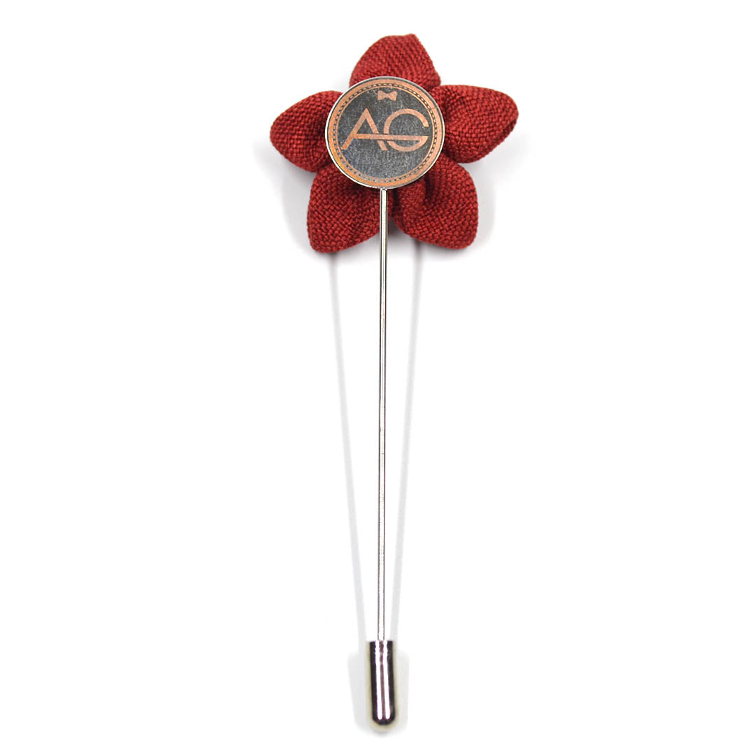 Lapel Pin - Wildflower Bright Red