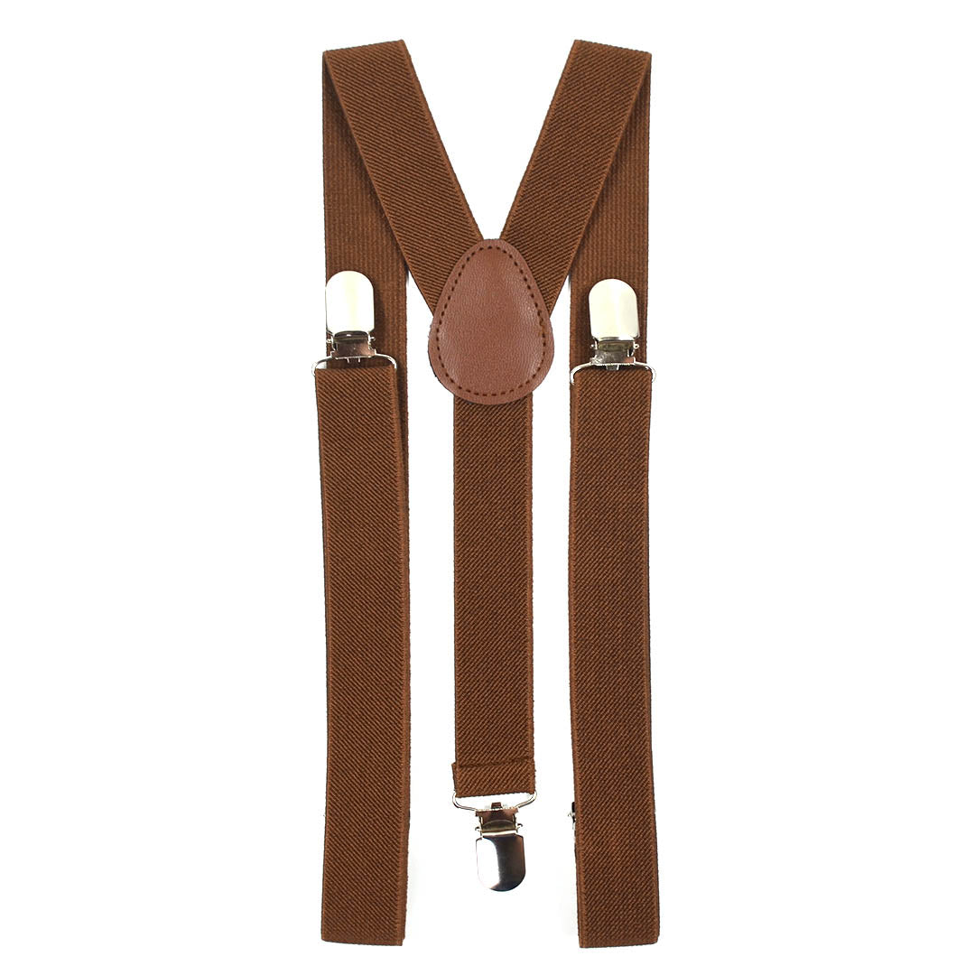 Solid Brown Suspenders