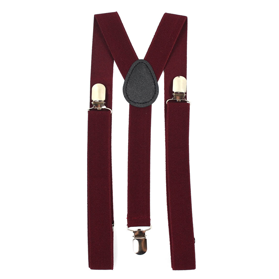 Solid Burgundy Suspenders