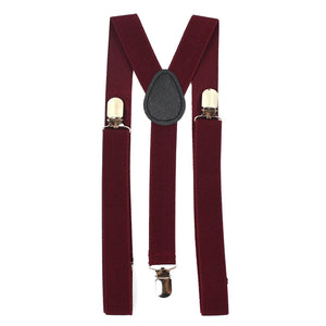 Solid Burgundy Suspenders