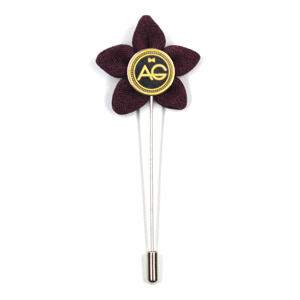 Lapel Pin - Wildflower Burgundy