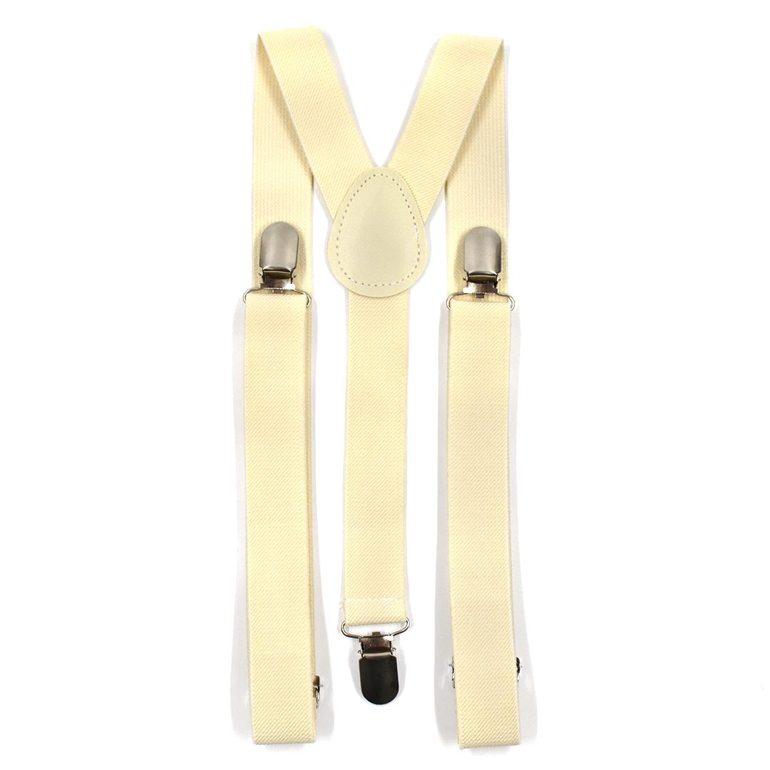 Solid Canary Ivory Suspenders