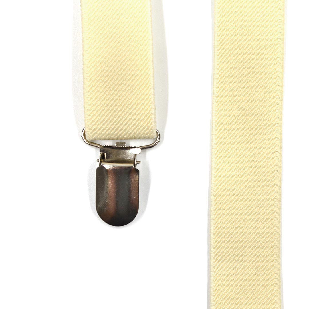 Solid Canary Ivory Suspenders