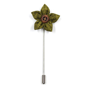 Lapel Pin - Wildflower Deep Olive