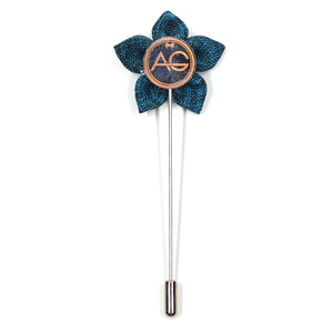 Lapel Pin - Wildflower Turquoise