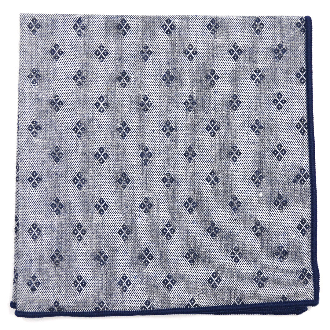 Diamonds Navy Pocket Square