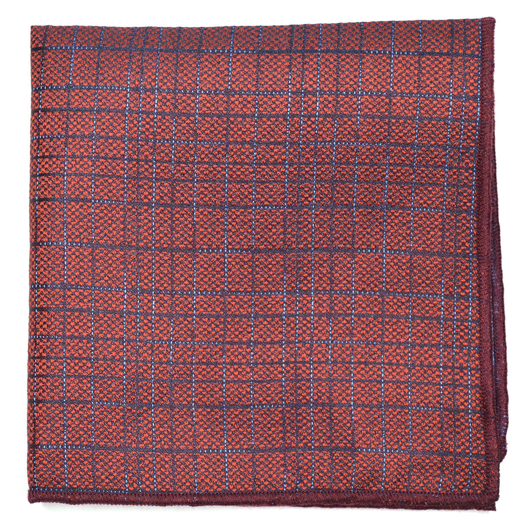 Downtown Check Red Pocket Square