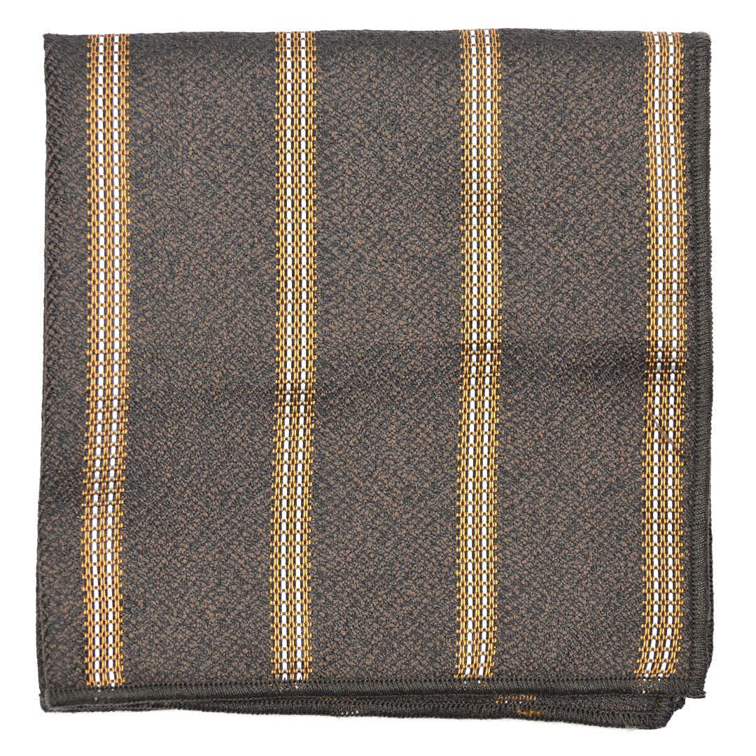 Downtown Striped Brown Pocket Square