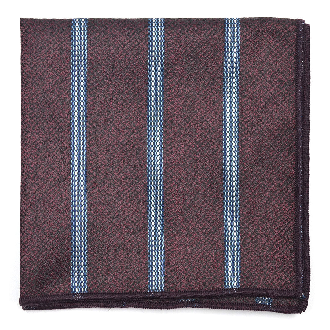 Downtown Striped Burgundy Pocket Square