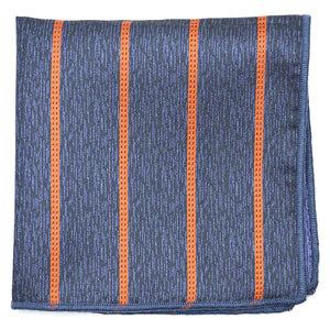 Downtown Striped Navy Pocket Square