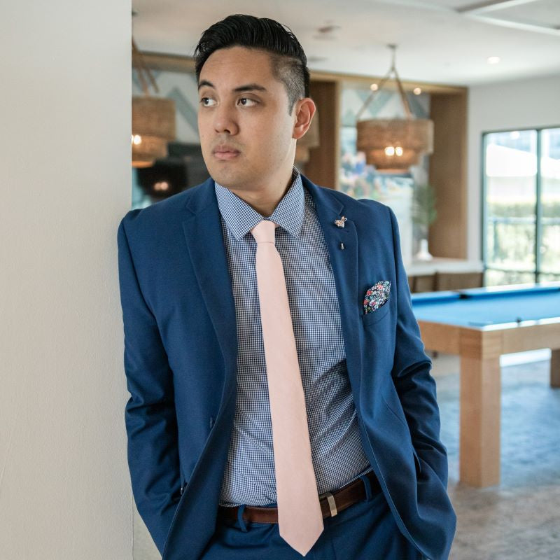 Microsuede Blush Pink Tie Art of The Gentleman - Main Image