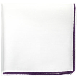 Eggplant Border Pocket Square