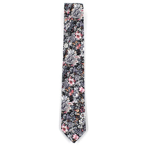 Floral Black Tie