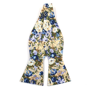 Floral Blue Star Self Tie Bow Tie
