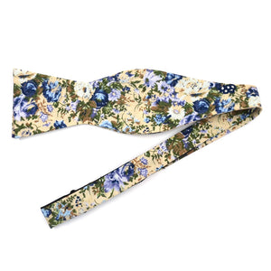 Floral Blue Star Self Tie Bow Tie