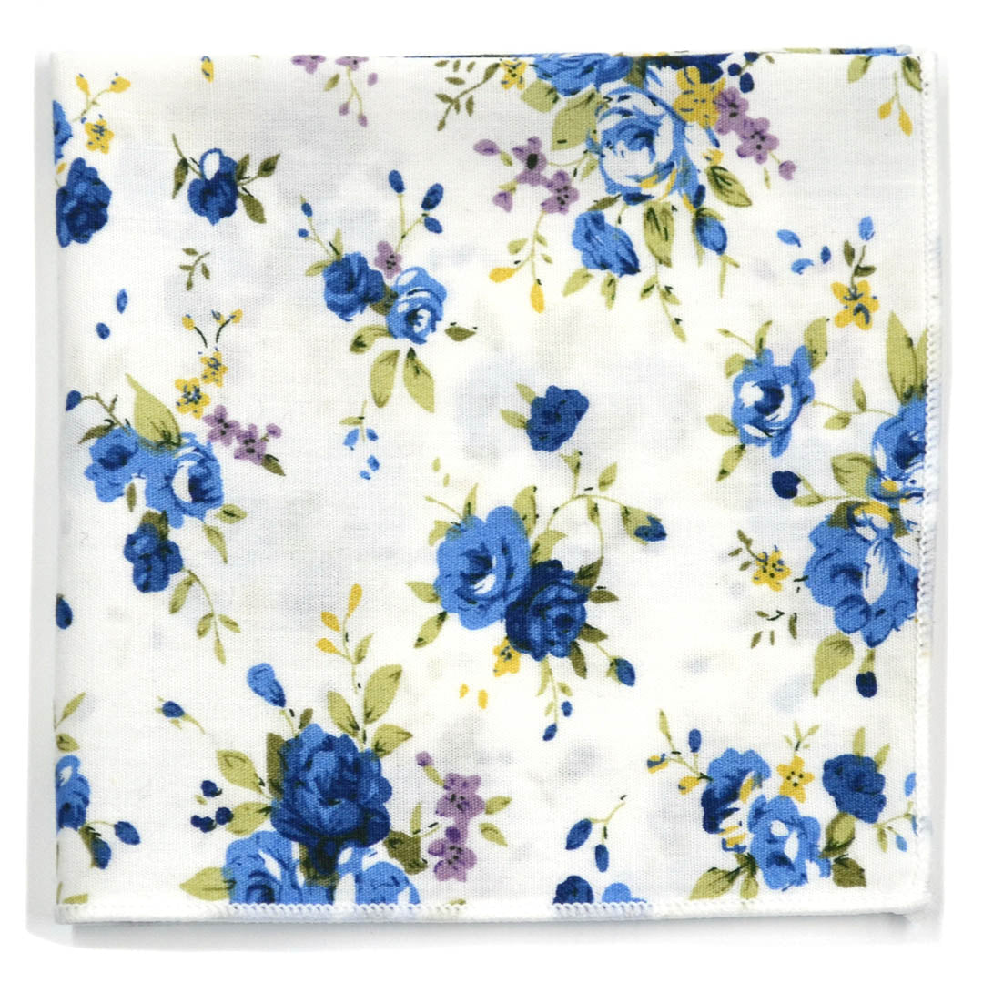 Floral Blueberry Pocket Square