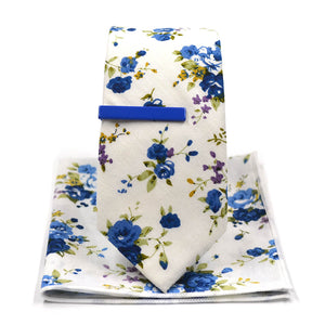 Floral Blueberry Tie Set