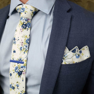 Floral Blueberry Tie Set