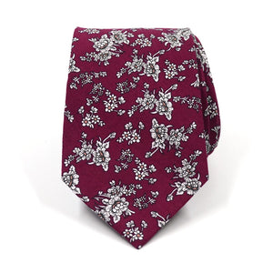 Floral Burgundy Tie