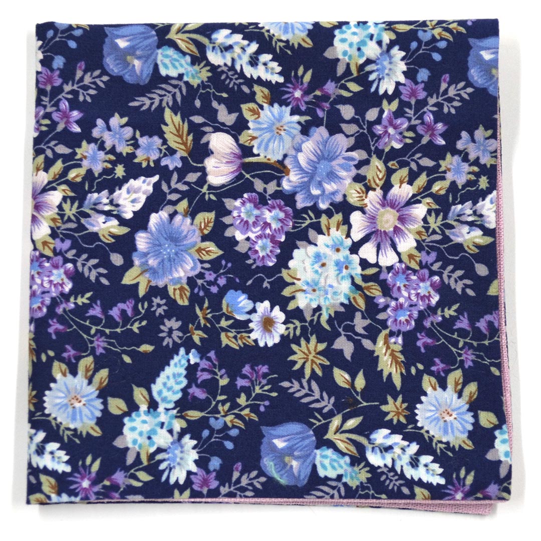 Floral Linen Pink Reversible Pocket Square