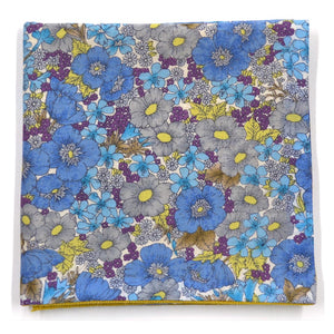 Floral Mustard Line Reversible Pocket Square