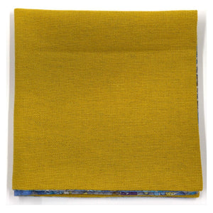 Floral Mustard Line Reversible Pocket Square